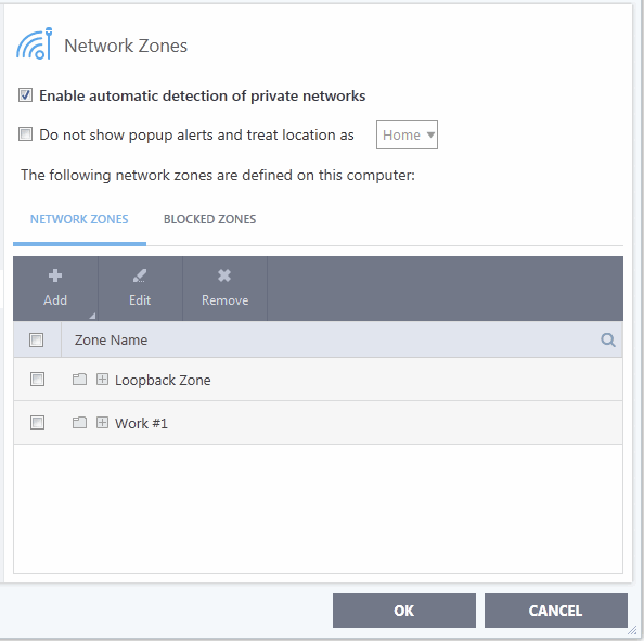 Comodo Security Network Zones, Network Connection Comodo
